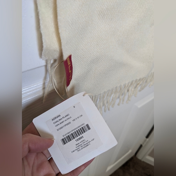 KUNA 100% Baby Alpaca Scarf Cream Scarf Soft Breathable Wool - Picture 4 of 7